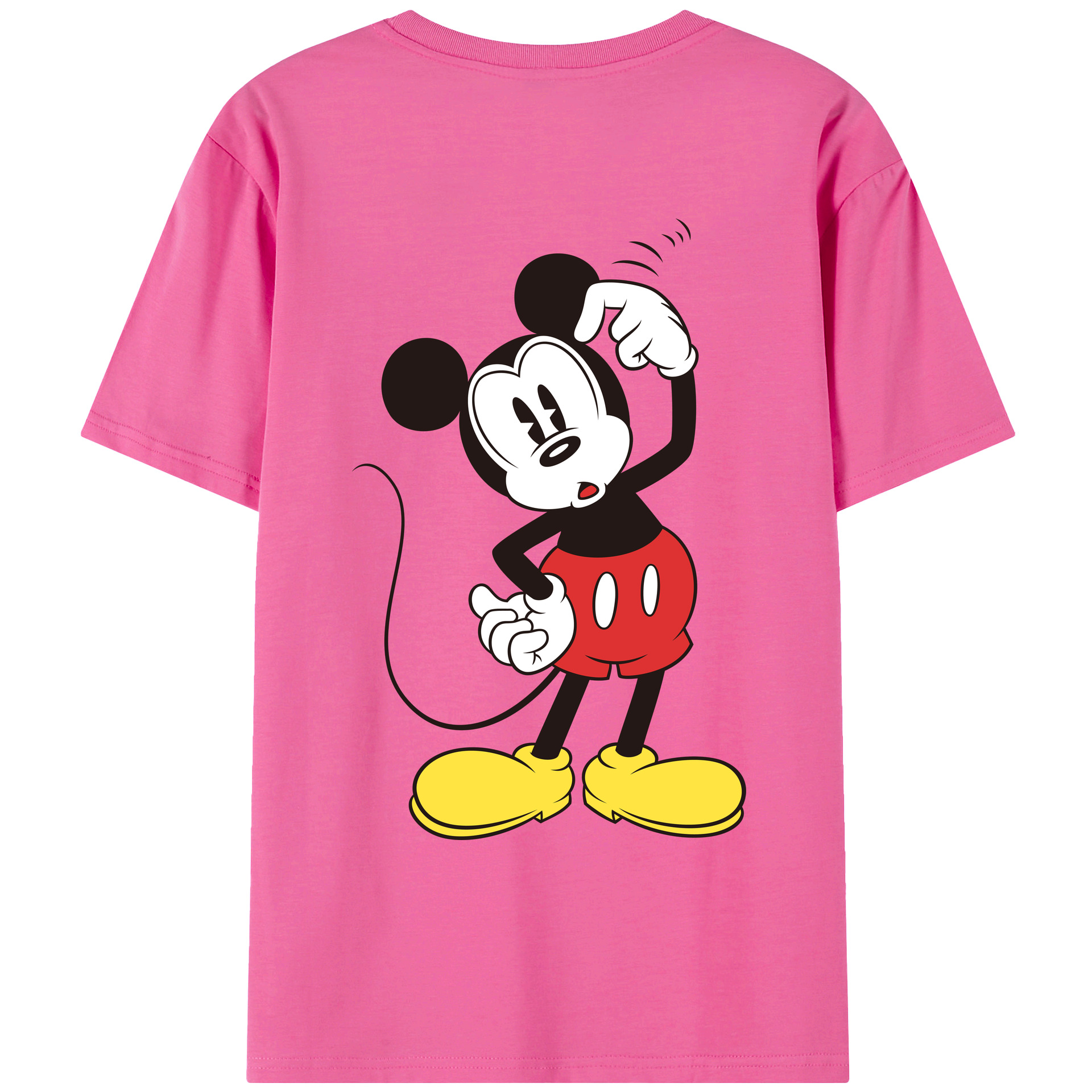 （画像用） ミッキーマウス Mickey Mouse レディース半袖Tシャツ(バックプリント)